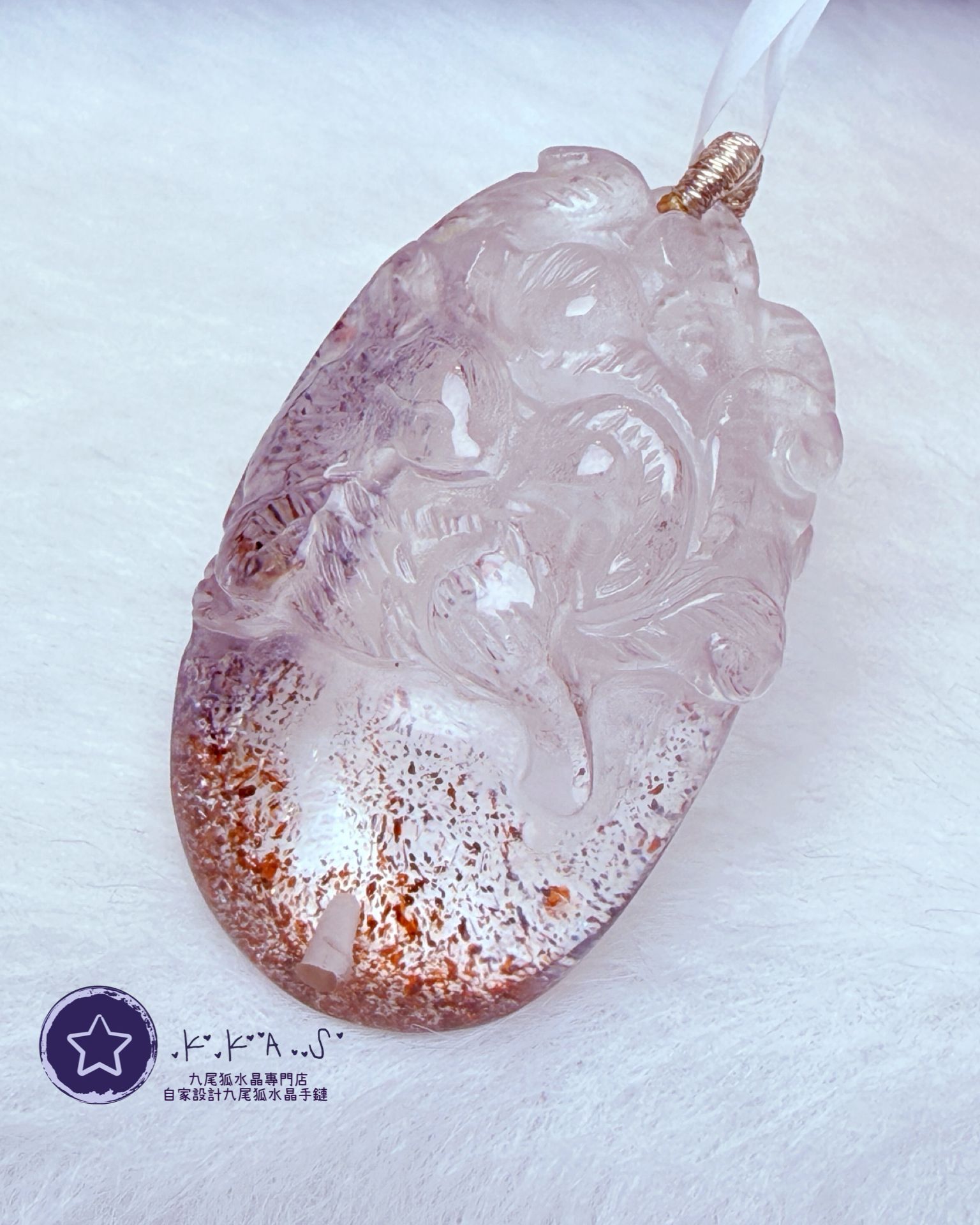 K00190 金草莓 九尾狐 - 吊墜/手牌兩用款
