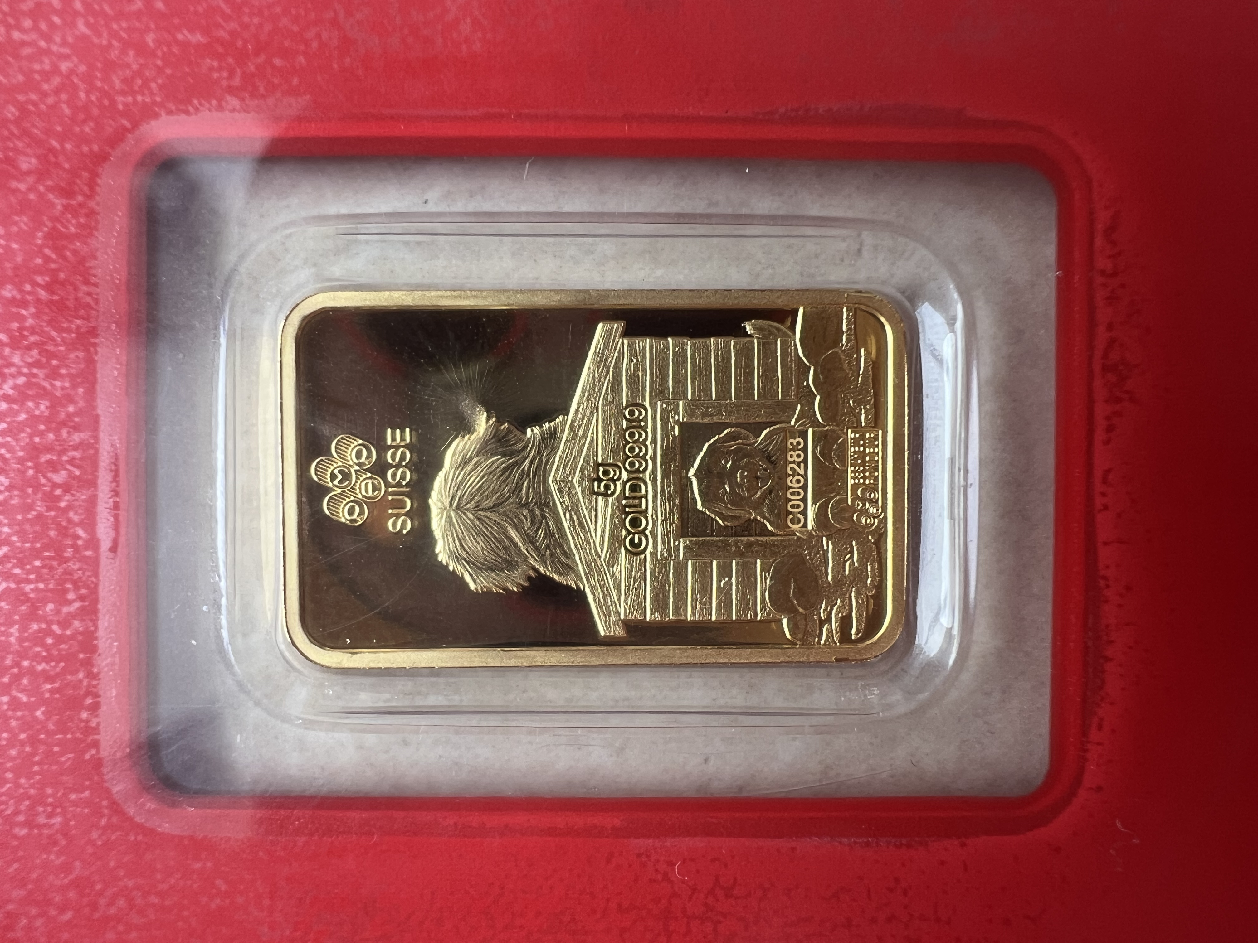 (SN:6283)PAMP Lunar 2018 Dog 5g 🇨🇭Swiss Gold bar Emas 999.9 (No album) 生肖狗