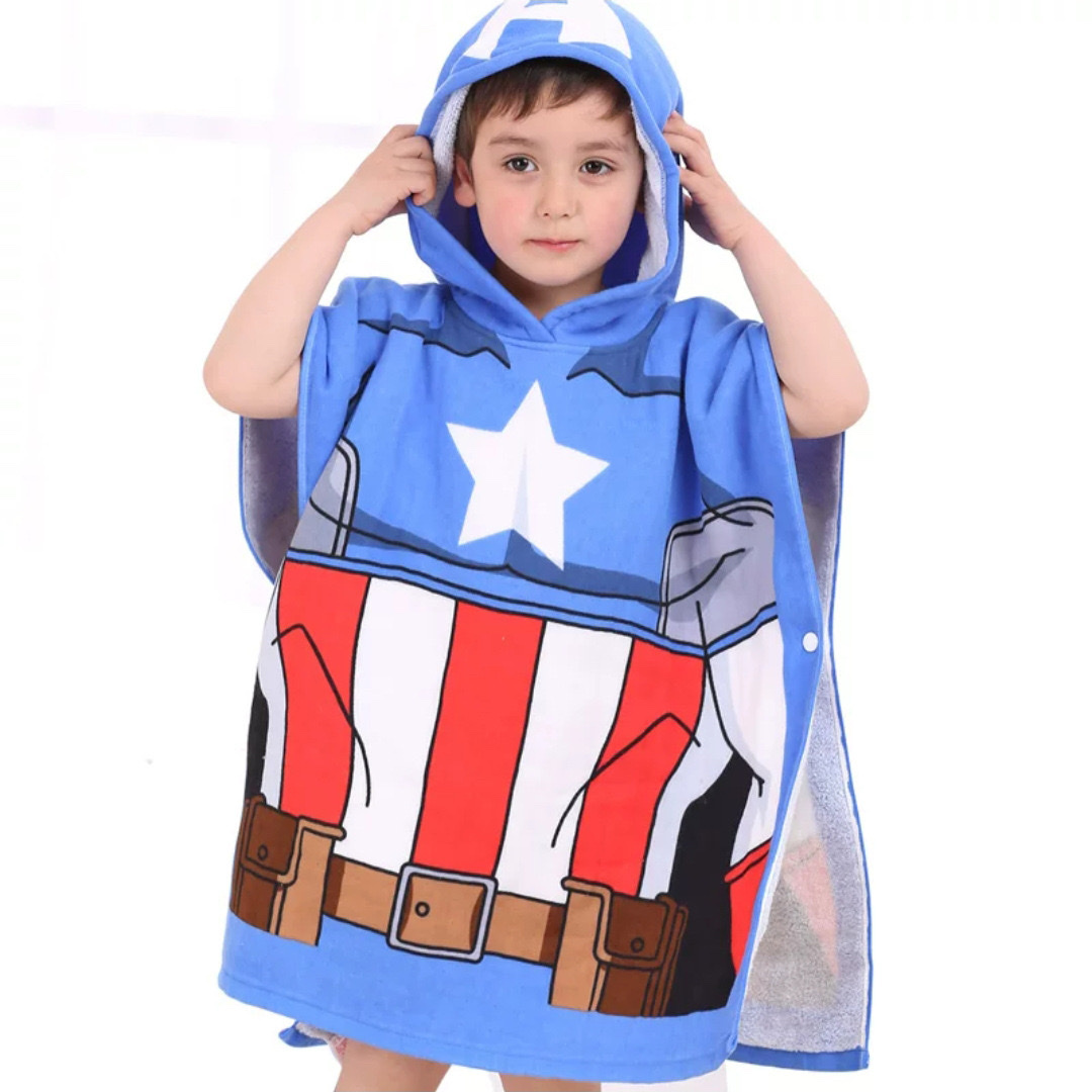 迪士尼 兒童連帽吸水浴巾 - 1件