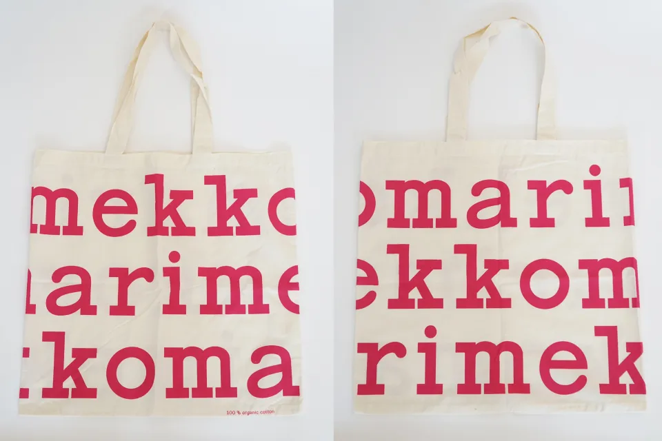 Marimekko Tote Bag   Marimekko 米白色 桃紅色 /粉紅色帆布袋 上膊 大袋 tote bag 環袋 