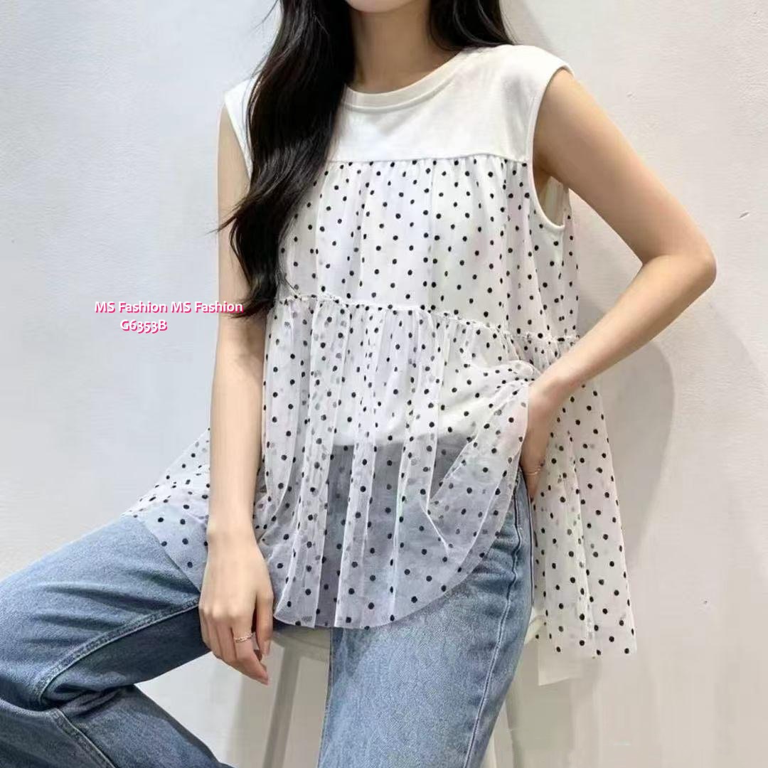 G6353 簡約透紗背心