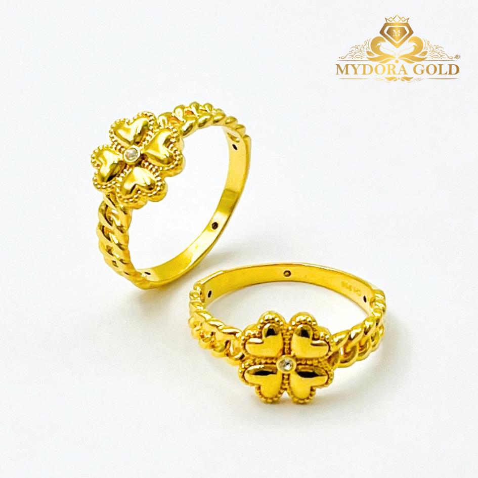 MYDORA Cincin CZ Kait Lucky Leaf (5G) l EMAS 916/22K