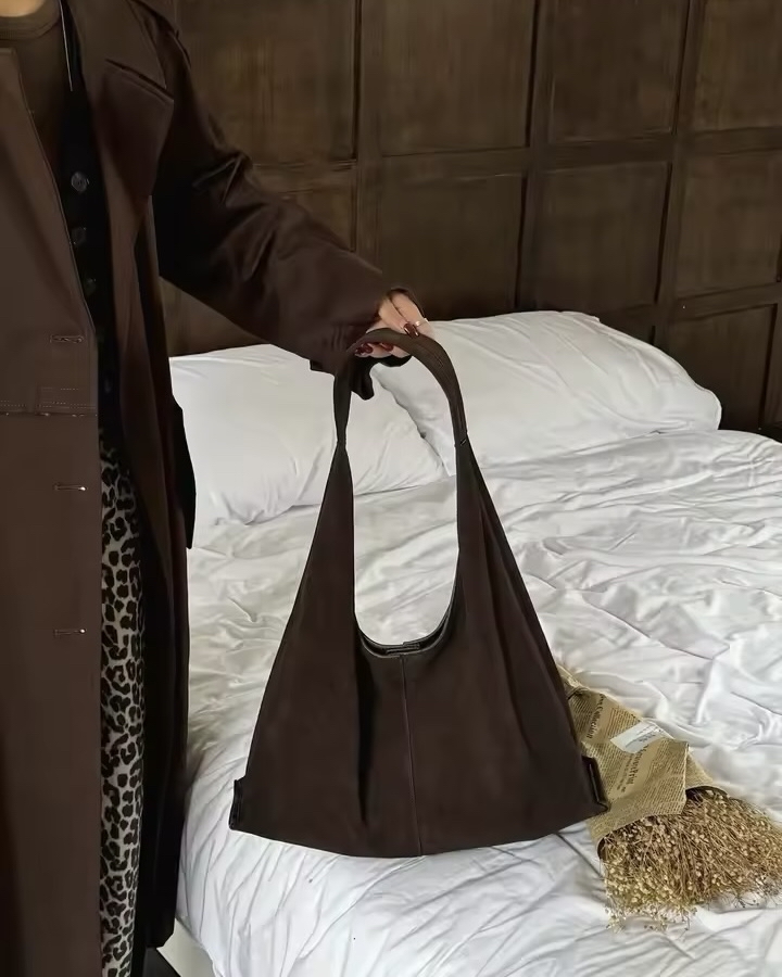 gloria cowhide suede shoulder bag 