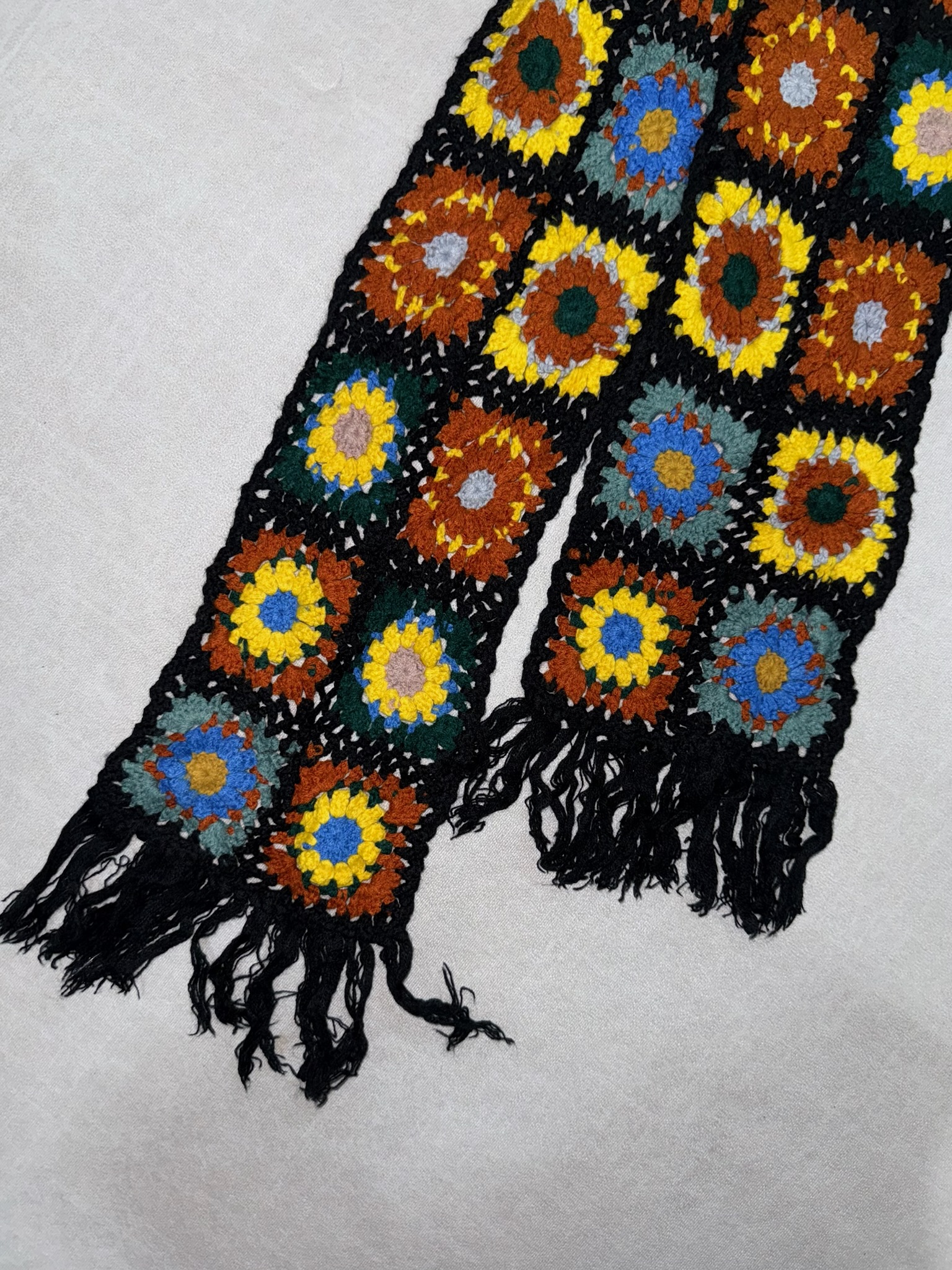 Colourful Granny Square Scarf