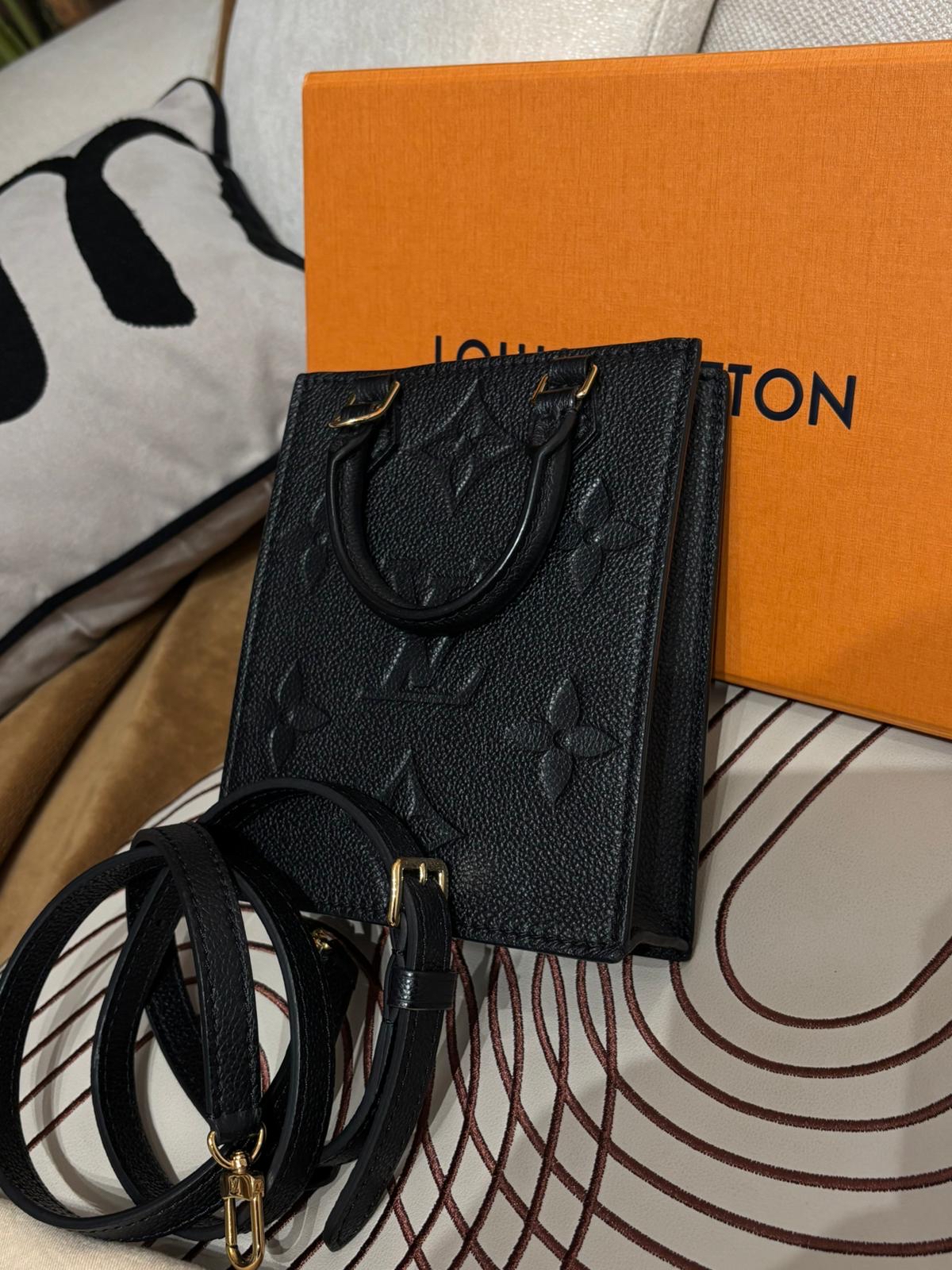 LV Petit SAC Plat Empreinte 2WAY Bag M81417 黑色牛皮98%new ✅長肩帶斜孭可以調節長度✅dust bag 