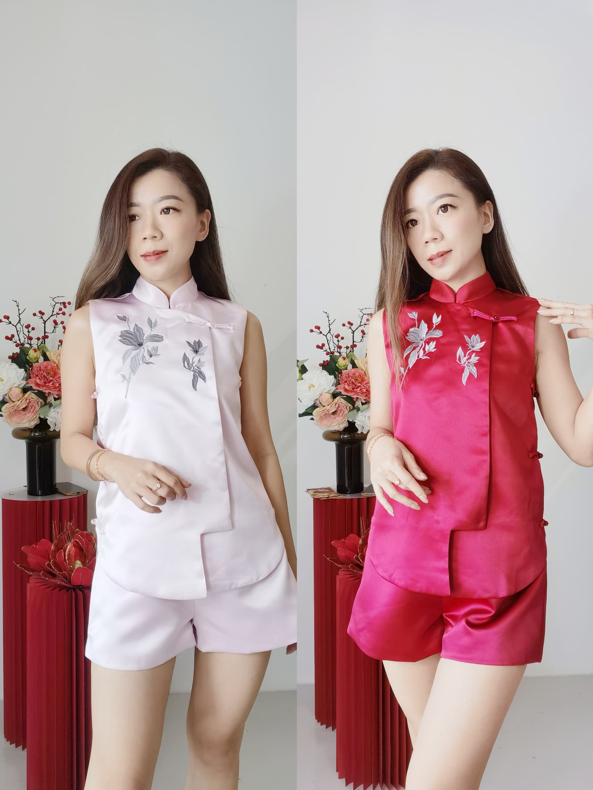 528216 PREMIUM CNY SATIN PANT SET