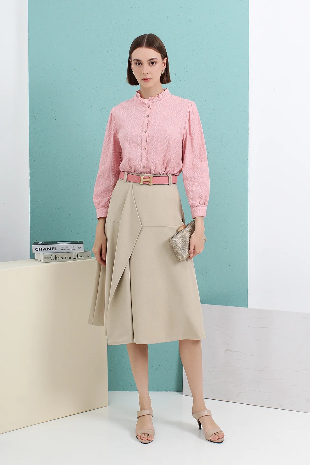 MF88108 Eleanor Drape Midi Skirt