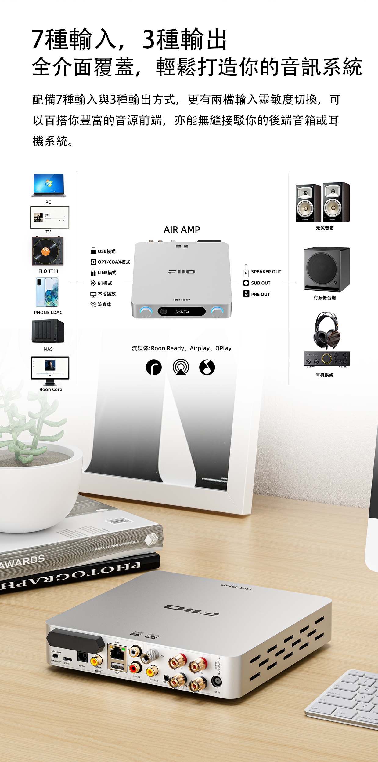 一台搞定解碼、功放、流媒體 ~ FiiO Air AMP
