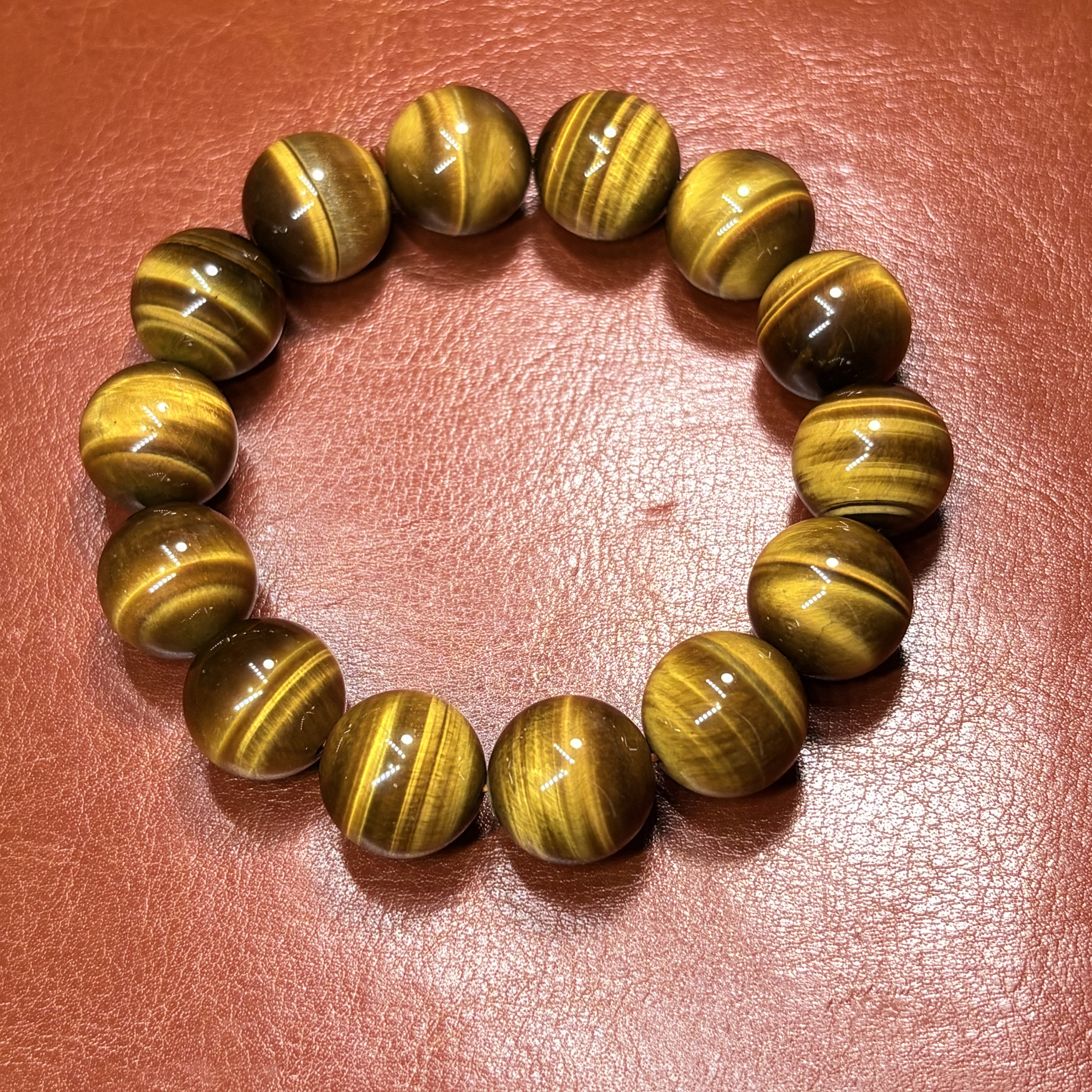 黃虎眼石手串No.3103 ｜規格：16mm珠18cm手圍