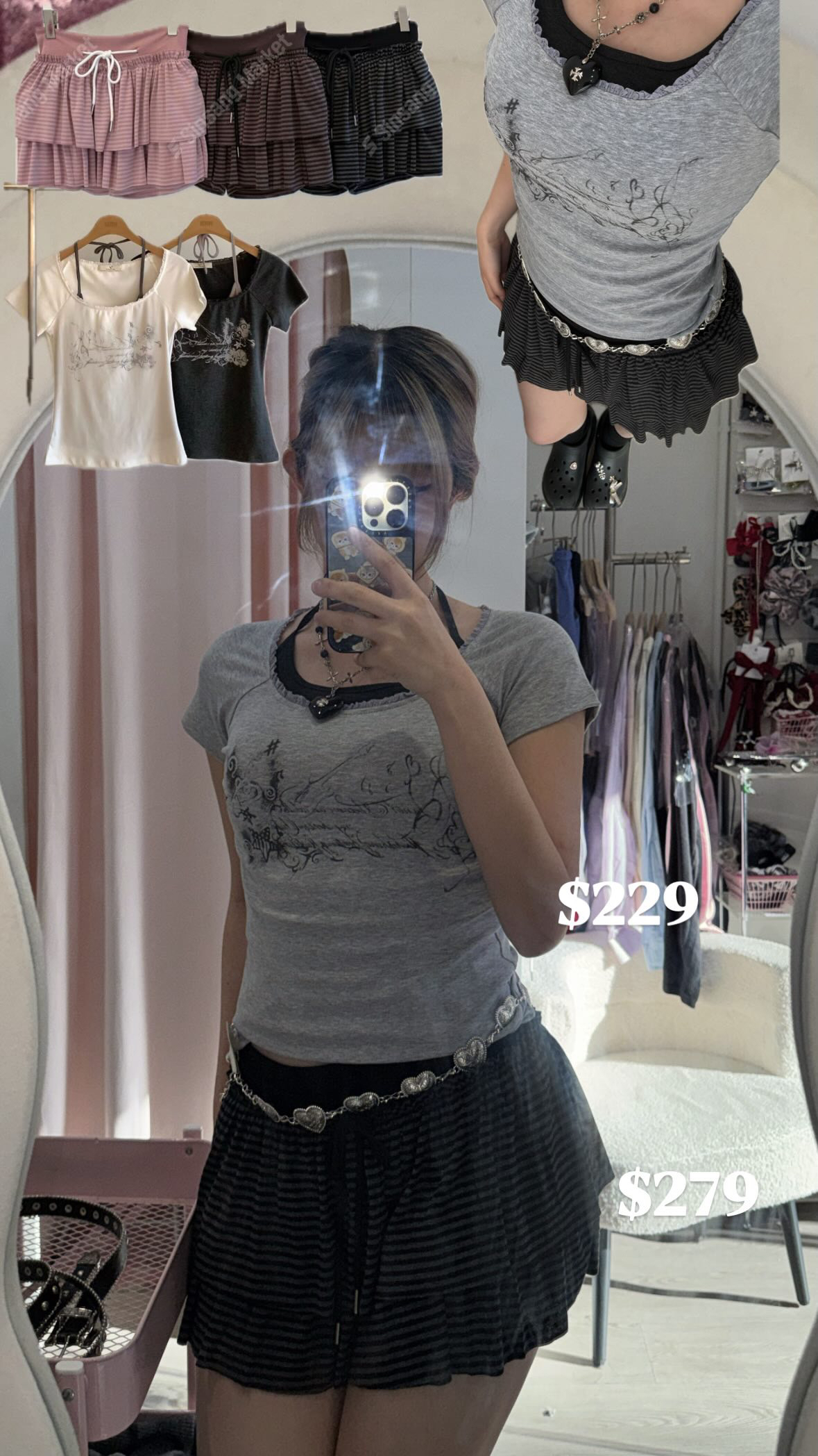 韓國lacy邊邊塗鴉假兩件Top🍀