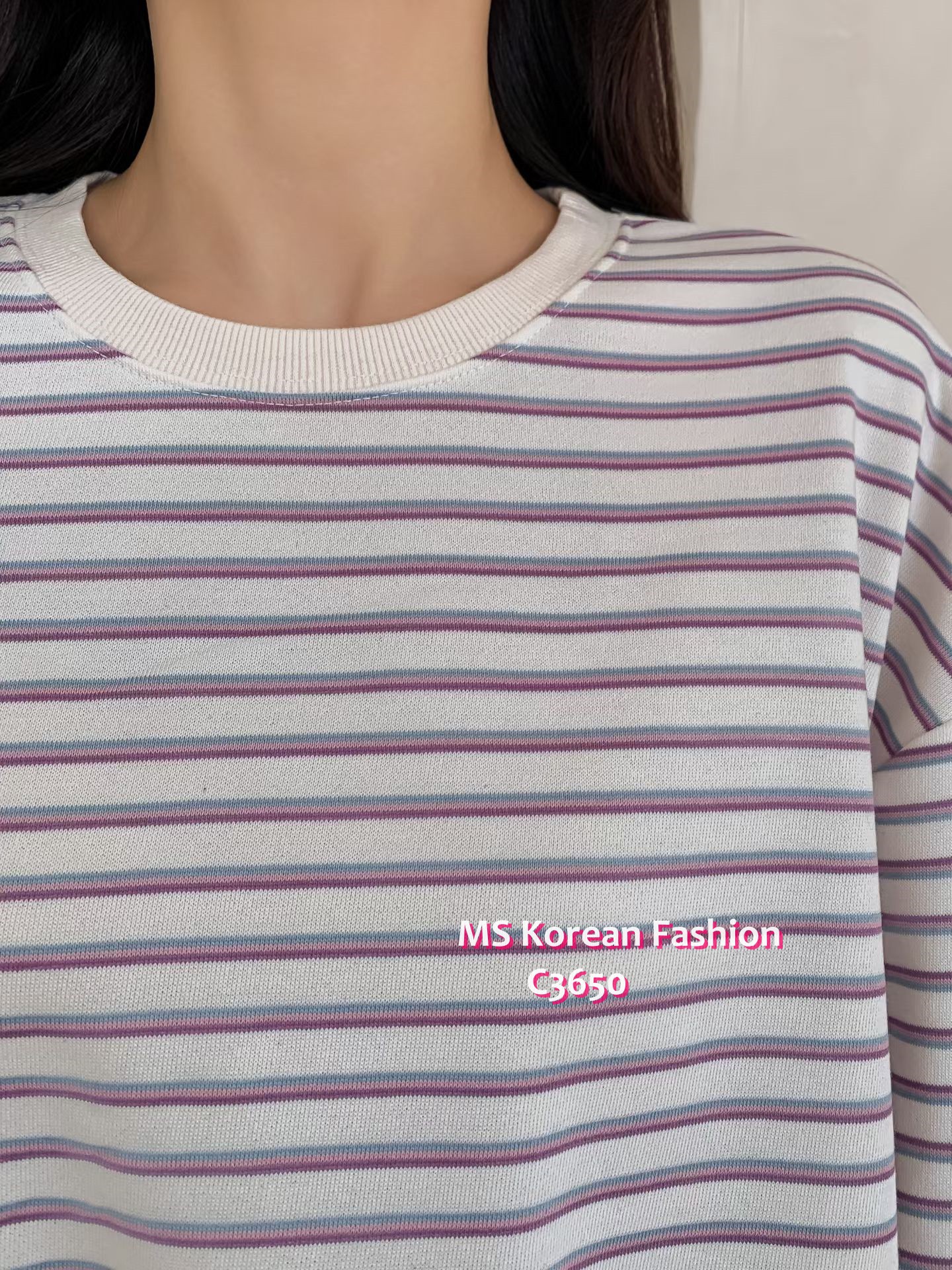 C3650 韓國🇰🇷靚色橫間top