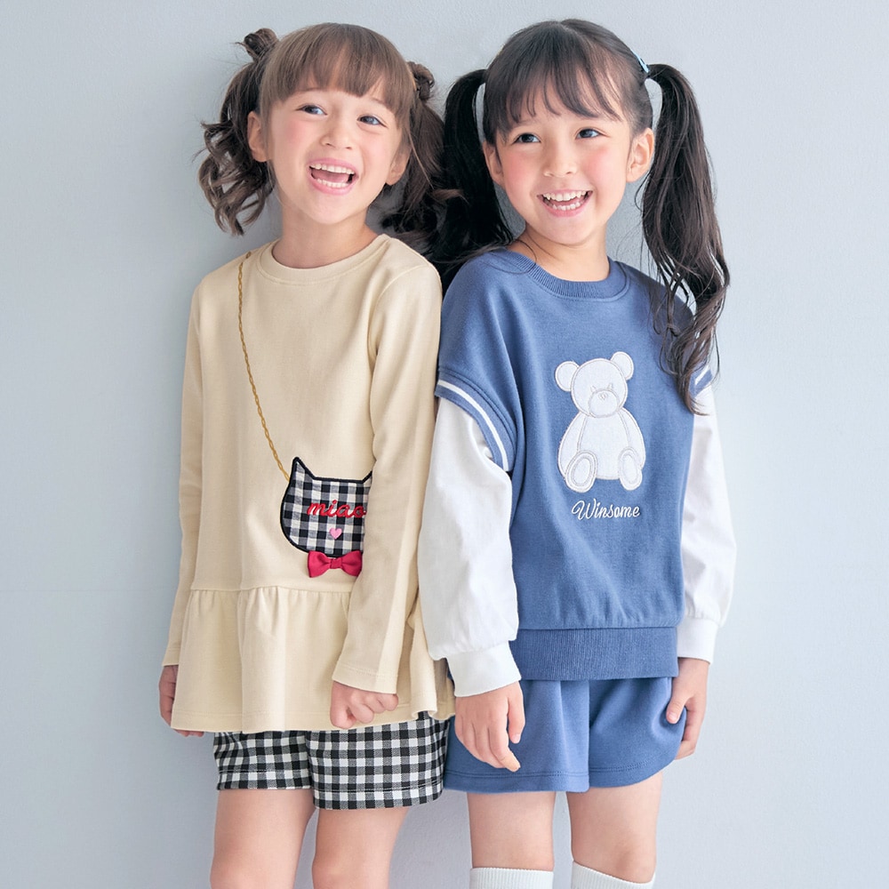 🆕【⭐訂購⭐】 🇯🇵日本直送🌀GITA 小貓 / 小熊圖案 荷葉邊束腰上衣🌀[ELBA-0047][260306]