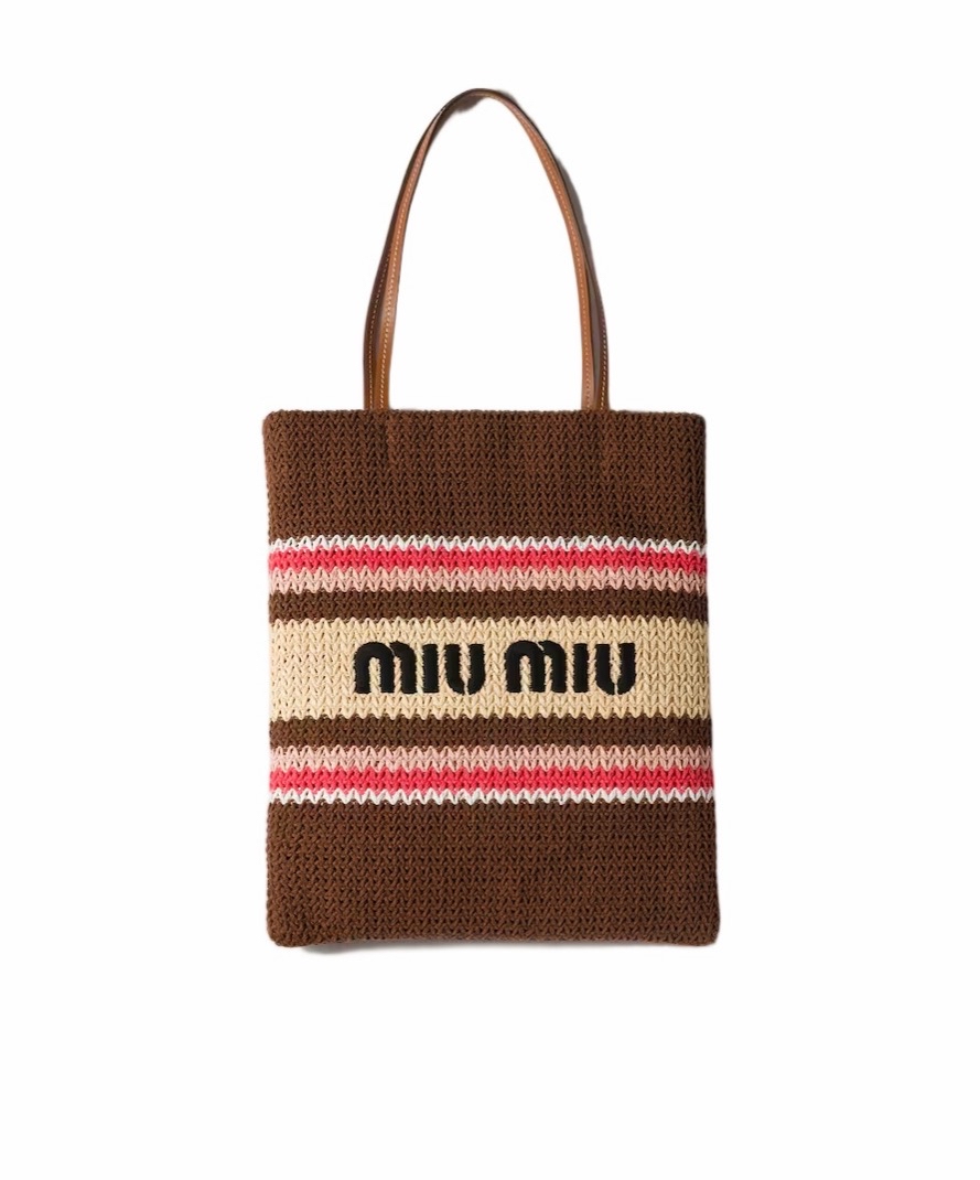 Miu Miu 女士 拉菲草編織手提袋均碼碼32cm*41cm