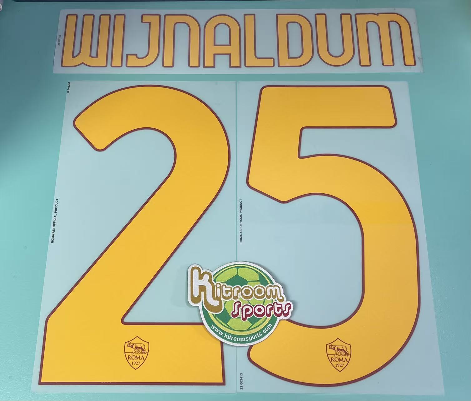 2021-23 Roma Home Nameset #25 WIJNALDUM