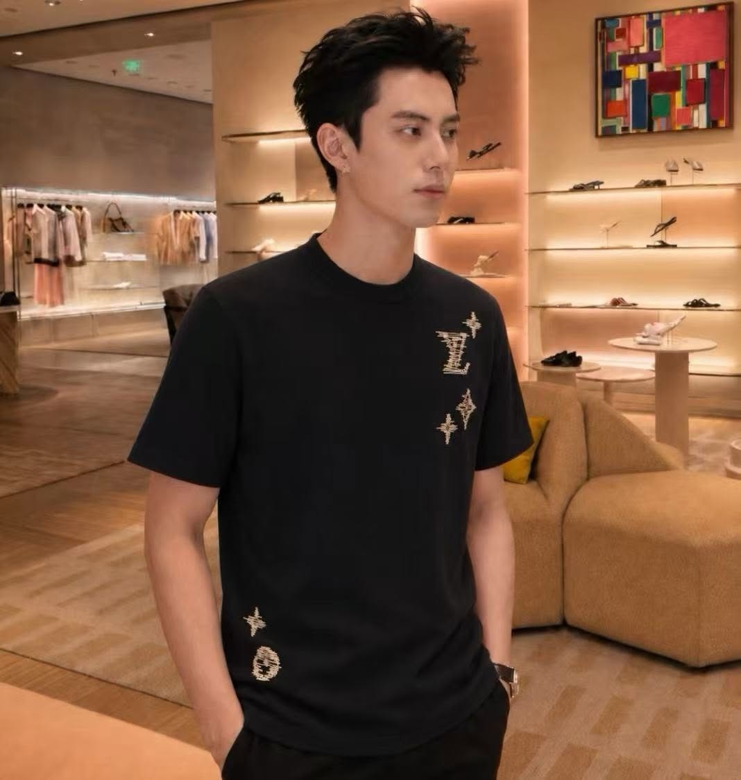 【原單】LV Embroidered Signature Short-Sleeved T-Shirt 刺繡簽名短袖Tee