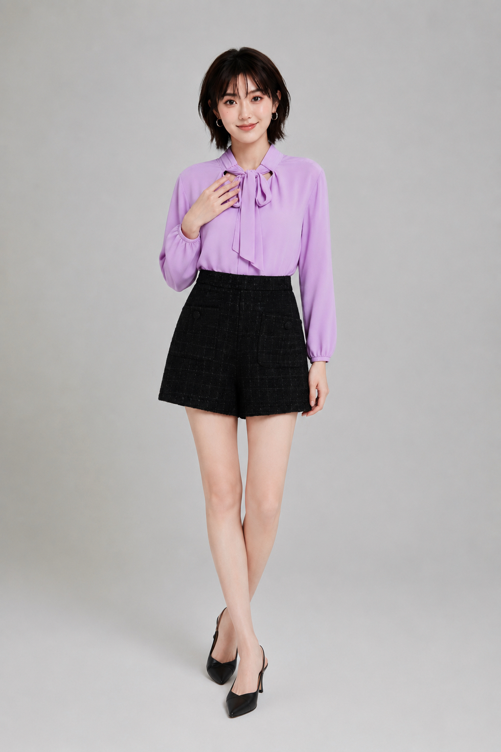2219 Textured High-Waist Tailored Shorts