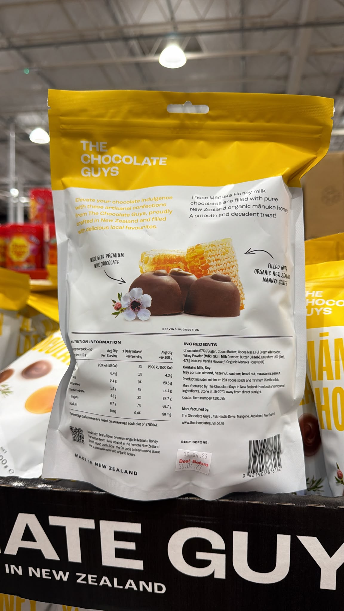 澳洲Costco直送  The Chocolate Guys 麥盧卡蜂蜜牛奶巧克力 500g