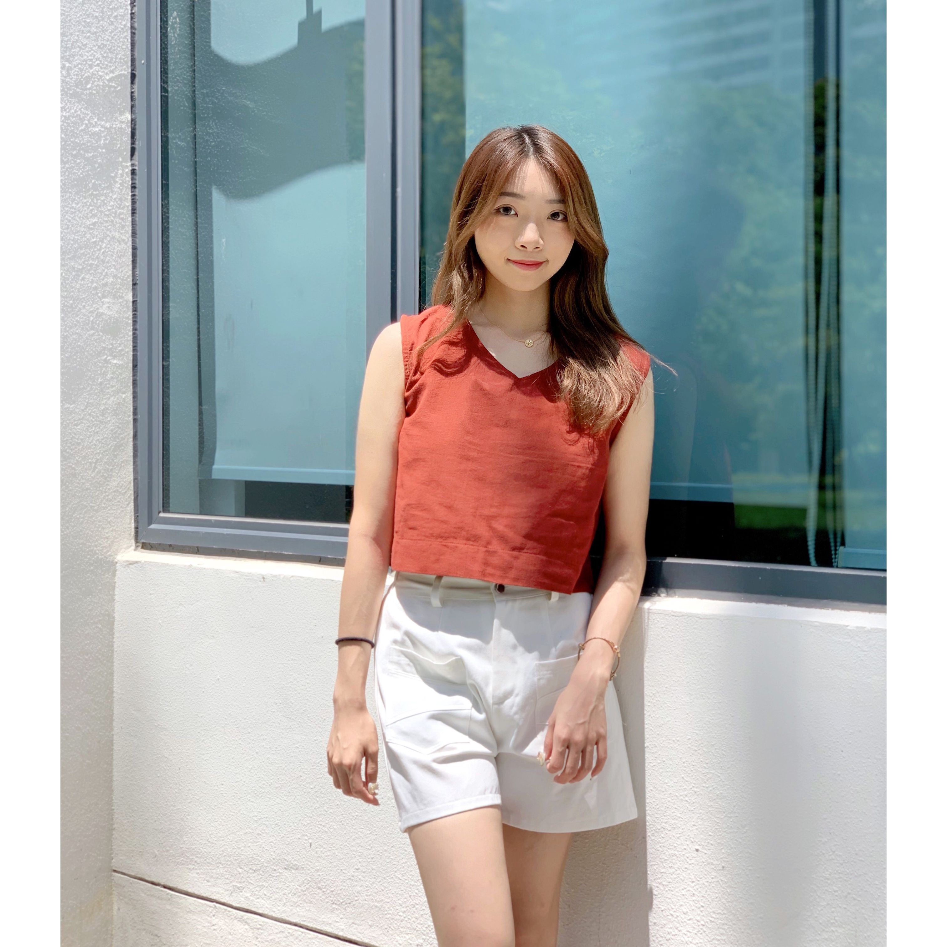 🇹🇭TH - 簡約短版v領上衣